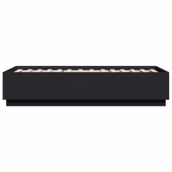 vidaXL Bed Frame with LED Lights Bed Base Mattress Foundation Engineered Wood - black, 75 x 190 cm - Additional view 6