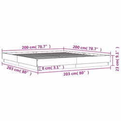 vidaXL Bed Frame with LED Lights Home Bed Base Bedstead Brown Oak 200x200 cm