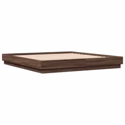 vidaXL Bed Frame with LED Lights Bed Base Brown Oak 180x200 cm Super King