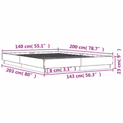 vidaXL Bed Frame Bedroom Bed Base Bedstead with LED Lights Black 140x200 cm