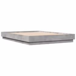 vidaXL Bed Frame with LED Lights Bed Base Bedstead Concrete Grey 140x200 cm