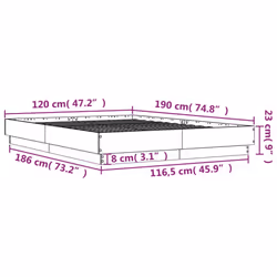 vidaXL Bed Frame with LED Lights Home Bed Base Black 120x190 cm Small Double