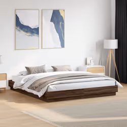 vidaXL Bed Frame Bed Base Brown Oak 180x200 cm Super King Engineered Wood