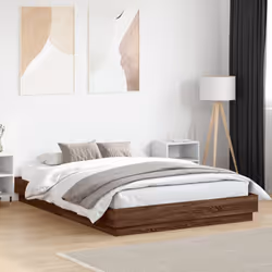 vidaXL Bed Frame Home Bed Base Brown Oak 150x200 cm King Size Engineered Wood
