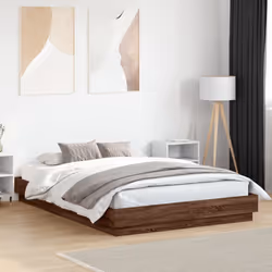 vidaXL Bed Frame Home Bed Base Bedstead Brown Oak 140x200 cm Engineered Wood