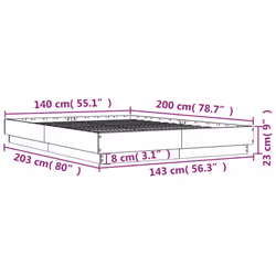 vidaXL Bed Frame Home Bed Base Bedstead Brown Oak 140x200 cm Engineered Wood