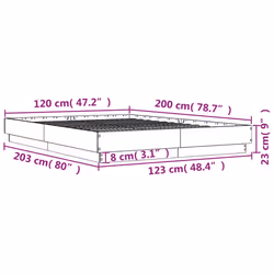 vidaXL Bed Frame Home Bed Base Bedstead Brown Oak 120x200 cm Engineered Wood