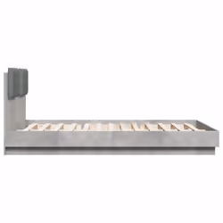 vidaXL Bed Frame with Headboard Bed Concrete Grey 140x200 cm Engineered Wood - Additional view 4