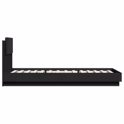 vidaXL Bed Frame with Headboard Home Bed Base Black 100x200 cm Engineered Wood - Additional view 4