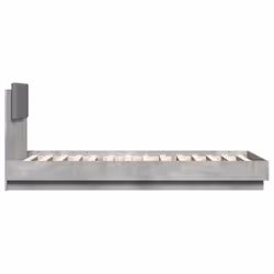 vidaXL Bed Frame with Headboard Bed Concrete Grey 100x200 cm Engineered Wood - Additional view 4