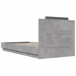 vidaXL Bed Frame with Headboard Bed Concrete Grey 100x200 cm Engineered Wood - Additional view 5