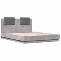 vidaXL Bed Frame with Headboard Concrete Grey Small Double Engineered Wood