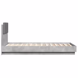 vidaXL Bed Frame with Headboard Concrete Grey 90x190 cm Single Engineered Wood - Additional view 4