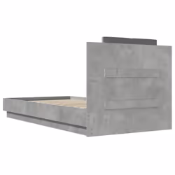 vidaXL Bed Frame with Headboard Concrete Grey 90x190 cm Single Engineered Wood - Additional view 5