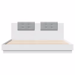 vidaXL Bed Frame with Headboard and LED Lights Home Bed Base White 200x200 cm - Additional view 5