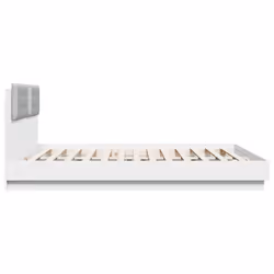 vidaXL Bed Frame with Headboard and LED Lights Home Bed Base White 200x200 cm - Additional view 6
