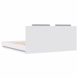 vidaXL Bed Frame with Headboard and LED Lights Home Bed Base White 200x200 cm - Additional view 7