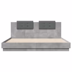 vidaXL Bed Frame with Headboard and LED Lights Bed Concrete Grey 160x200 cm - Additional view 5