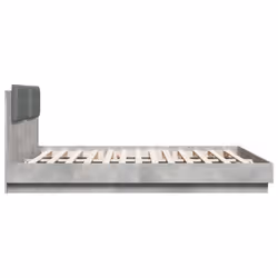 vidaXL Bed Frame with Headboard and LED Lights Bed Concrete Grey 160x200 cm - Additional view 6