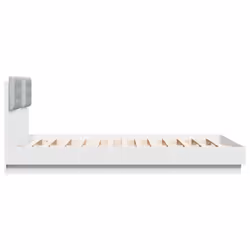vidaXL Bed Frame with Headboard and LED Lights White 150x200 cm King Size - Additional view 6