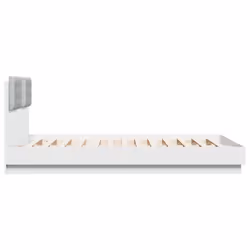 vidaXL Bed Frame with Headboard and LED Lights Home Bed Base White 120x200 cm - Additional view 6