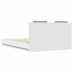 vidaXL Bed Frame with Headboard and LED Lights Home Bed Base White 120x200 cm - Additional view 7