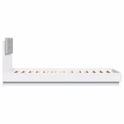 vidaXL Bed Frame with Headboard and LED Lights Home Bed Base White 100x200 cm - Additional view 6