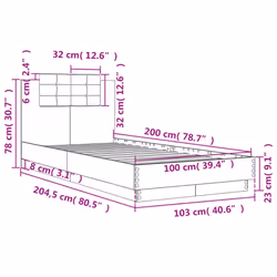 vidaXL Bed Frame with Headboard and LED Lights Home Bed Base Black 100x200 cm