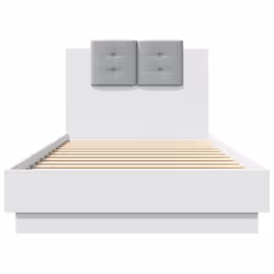 vidaXL Bed Frame with Headboard and LED Lights Home Bed Base White 90x200 cm - Additional view 5