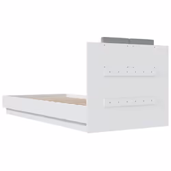 vidaXL Bed Frame with Headboard and LED Lights Home Bed Base White 90x200 cm - Additional view 7