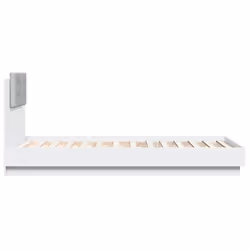 vidaXL Bed Frame with Headboard and LED Lights Bed White 90x190 cm Single - Additional view 6