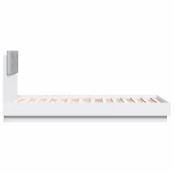 vidaXL Bed Frame with Headboard and LED Lights White 75x190 cm Small Single - Additional view 6