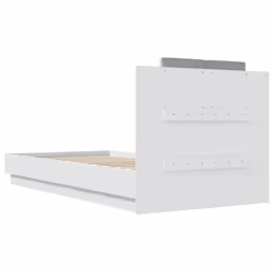 vidaXL Bed Frame with Headboard and LED Lights White 75x190 cm Small Single - Additional view 7