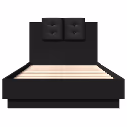 vidaXL Bed Frame with Headboard and LED Lights Black 75x190 cm Small Single - Additional view 5