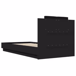 vidaXL Bed Frame with Headboard and LED Lights Black 75x190 cm Small Single - Additional view 7