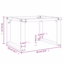 vidaXL Coffee Table Legs O-Frame Desk Legs Metal Furniture Legs Cast Iron - Additional view 8