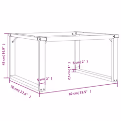 vidaXL Coffee Table Legs O-Frame Desk Legs Metal Furniture Legs Cast Iron - Additional view 8
