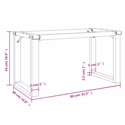 vidaXL Coffee Table Legs O-Frame Desk Legs Metal Furniture Legs Cast Iron - Additional view 8