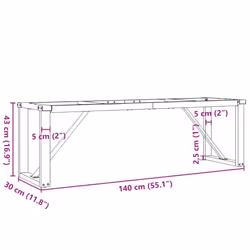 vidaXL Coffee Table Legs O-Frame Desk Legs DIY Metal Furniture Legs Steel