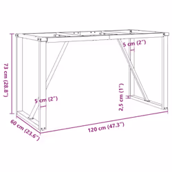 vidaXL Dining Table Legs O-Frame Desk Legs DIY Metal Furniture Legs Steel - Additional view 8