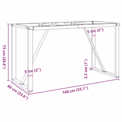 vidaXL Dining Table Legs O-Frame Desk Legs Metal Furniture Legs Cast Iron - Additional view 8