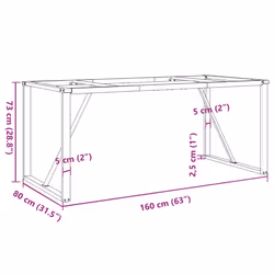 vidaXL Dining Table Legs O-Frame Desk Legs Metal Furniture Legs Cast Iron - Additional view 8