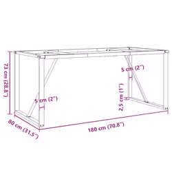 vidaXL Dining Table Legs O-Frame Desk Legs Metal Furniture Legs Cast Iron - Additional view 8