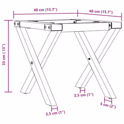 vidaXL Coffee Table Legs X-Frame Desk Legs DIY Metal Furniture Legs Steel