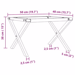 vidaXL Coffee Table Legs X-Frame Desk Legs DIY Metal Furniture Legs Steel