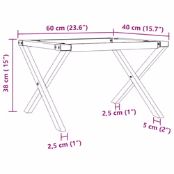 vidaXL Coffee Table Legs X-Frame Desk Legs DIY Metal Furniture Legs Steel - Additional view 3