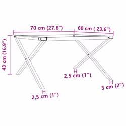 vidaXL Coffee Table Legs X-Frame Desk Legs DIY Metal Furniture Legs Steel