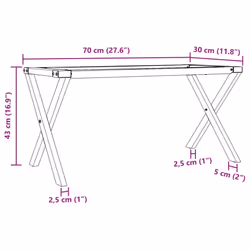 vidaXL Coffee Table Legs X-Frame Desk Legs Metal Furniture Legs Cast Iron - Additional view 8