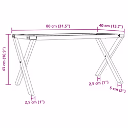 vidaXL Coffee Table Legs X-Frame Desk Legs Metal Furniture Legs Cast Iron - Additional view 8