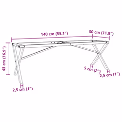 vidaXL Coffee Table Legs X-Frame Desk Legs DIY Metal Furniture Legs Steel